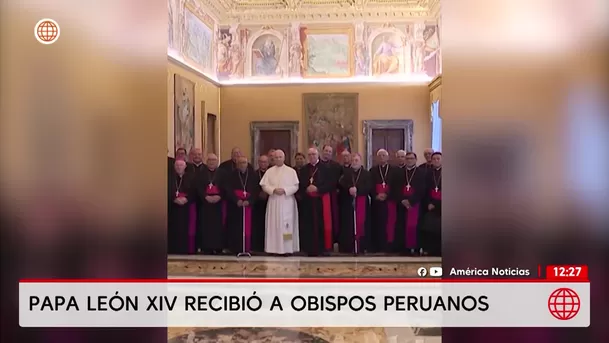 Papa León XIV se reúne con los 46 obispos del Perú en El Vaticano. Foto: América Noticias