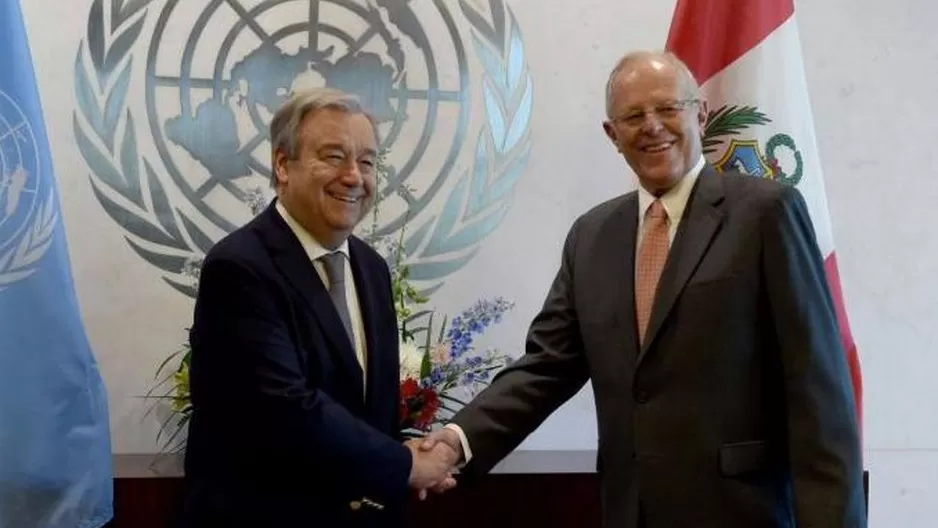  António Guterres y PPK (Vía: Andina)