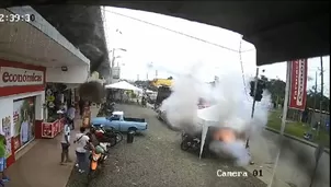 Puesto de pirotecnia en la ciudad de Chine, Ecuador. Video: Canal N