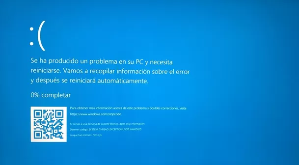 Pantalla azul apareció en diversos dispositivos del mundo