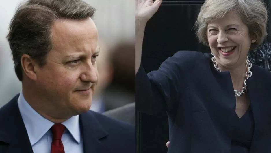 David Cameron y Theresa May. (Vía: AFP)