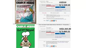 Las subastas de Charly Hebdo con más acogida en ebay para el Perú