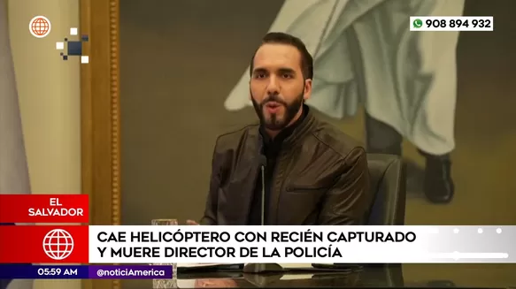 Capturado y director de la Policía de El Salvador murieron en accidente aéreo. Foto: América Noticias