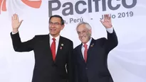 Presidente Martín Vizcarra junto a su homólogo chileno, Sebatián Piñera (Foto: Presidencia Perú)