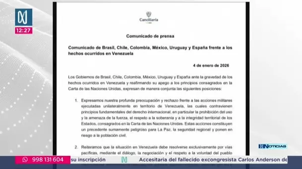 Seis países rechazan acciones militares en Venezuela. Foto: Canal N Seis países rechazan acciones militares en Venezuela. Foto: Canal N