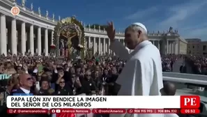 Papa León XIV bendice imagen del Señor de los Milagros en el Vaticano. Foto y video: América Noticias