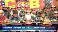 Sindicatos bolivianos amenazan con extender huelgas y bloqueos