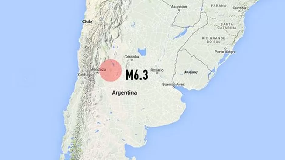 Sismo de 6,3 grados en escala de Richter se registró en Argentina 