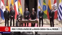 Presidentes de Argentina, Brasil, Chile, Colombia, Ecuador, Paraguay y Perú, más el embajador de Guyana en Chile crearon Prosur.