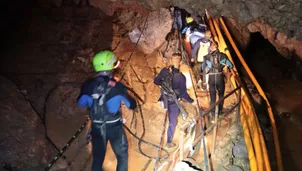 Rescate de niños en Tailandia. Foto: AFP