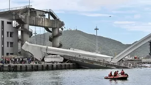 Taiwán: hallan cuerpos de 5 de los 6 desaparecidos en derrumbe de puente. Foto: AFP