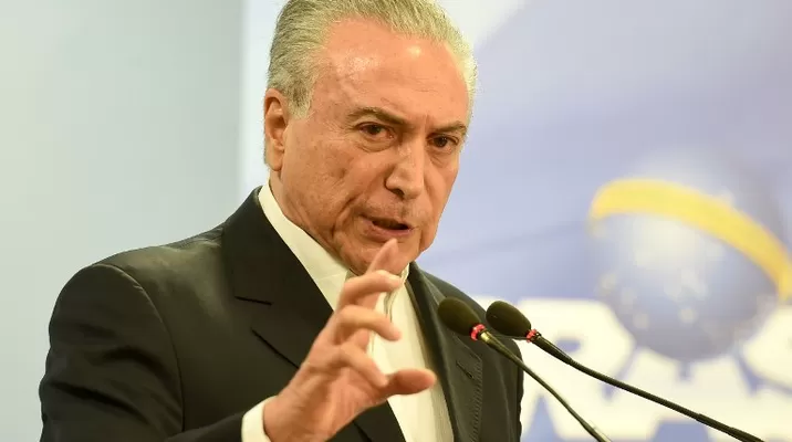 Michel Temer, presidente de Brasil acusado de corrupción. Foto: AFP
