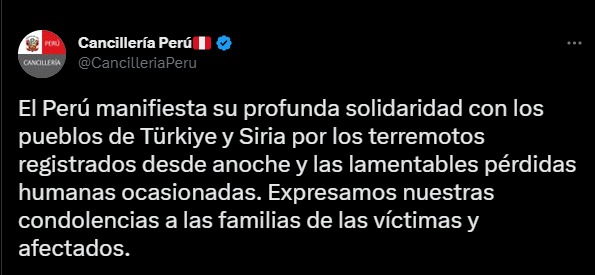 Terremoto en Turquía y Siria: Cancillería peruana brindó contacto de ayuda para connacionales