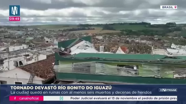 Tornado dejó seis muertos y destruyó ciudad en Brasil/ Canal N Tornado dejó seis muertos y destruyó ciudad en Brasil/ Canal N