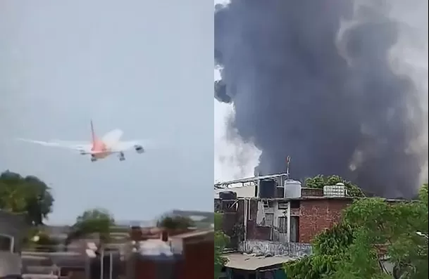 Un avión de la compañía Air India que se dirigía a Londres se estrelló este jueves con más de 240 pasajeros a bordo / América Noticias / AFP