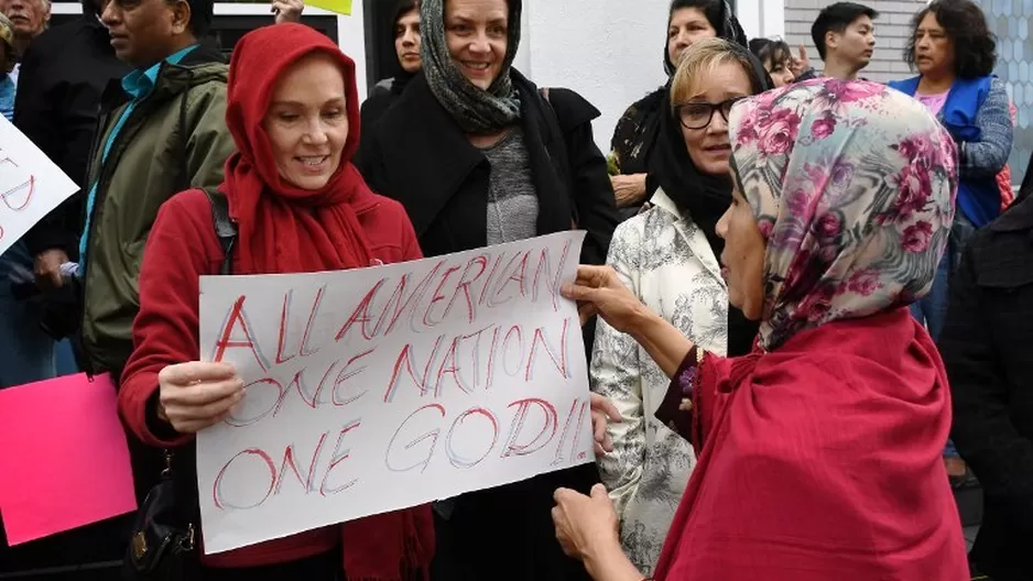 Protestas contra decreto migratorio de Trump. Foto: AFP