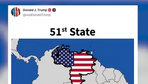 Donald Trump publicó en redes sociales un mapa de Venezuela con la bandera de EE. UU. como "Estado 51". Video: Canal N