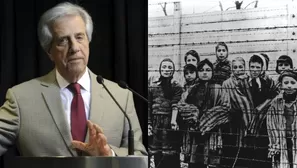 Mandatario uruguayo y víctimas del holocausto. Imagen: composición