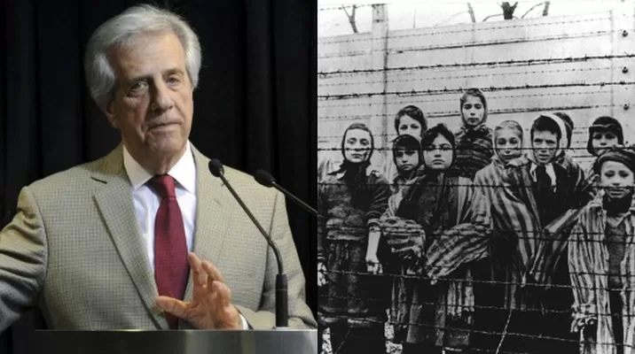 Mandatario uruguayo y víctimas del holocausto. Imagen: composición Mandatario uruguayo y víctimas del holocausto. Imagen: composición