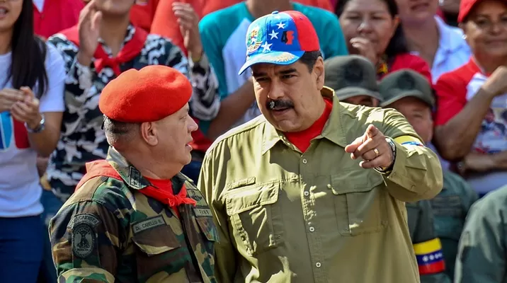 Diosdado Cabello y Nicolás Maduro en Venezuela. Foto: AFP Diosdado Cabello y Nicolás Maduro en Venezuela. Foto: AFP