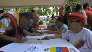 Venezuela: chavistas firman manifiesto para protestar ante la ONU por bloqueo de Estados Unidos. Foto y video: AFP