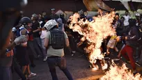 Prendieron fuego a joven durante protesta en Caracas, Venezuela. Foto: AFP