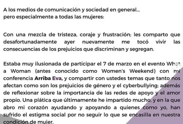 Irina Baeva denunció que cancelaron su evento por polémica con Geraldine Bazán  