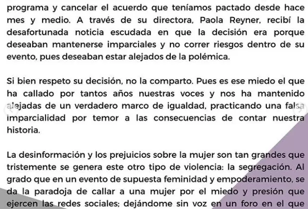 Irina Baeva denunció que cancelaron su evento por polémica con Geraldine Bazán  