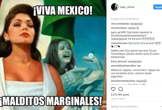 Itatí Cantoral remece Instagram con este hilarante meme por el día de México