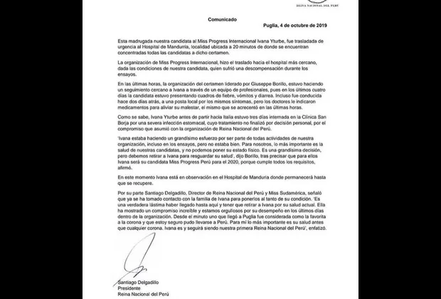 Ivana Yturbe fue hospitalizada de emergencia en Italia