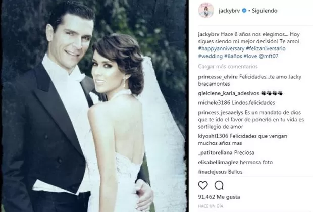 Jacqueline Bracamontes envía romántico mensaje a su esposo por aniversario