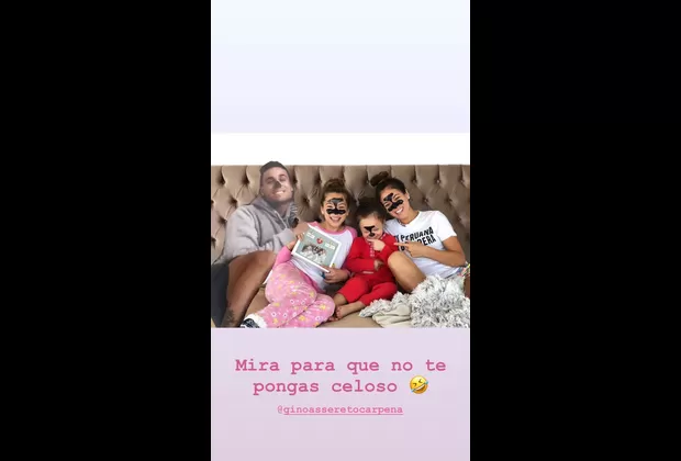 Jazmín Pinedo olvida a Gino Assereto en foto familiar y le juega cruel broma 