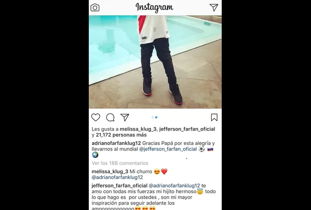 Jefferson Farfán y su hijo