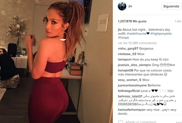 Jennifer López lució sexy atuendo para festejar San Valentín