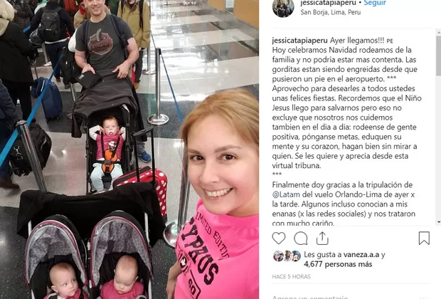 Jessica Tapia llegó a Lima y sus hijas se 'robaron' toda la atención de los fans