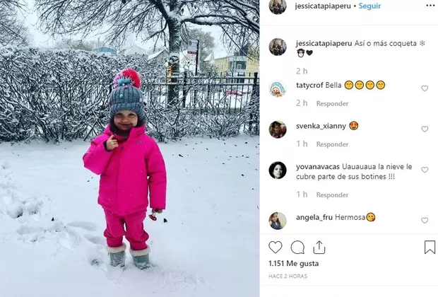 Jessica Tapia muestra tierno video de sus mellizas disfrutando de la nieve