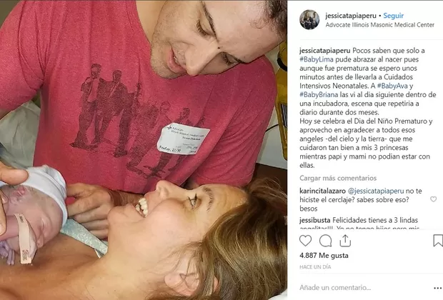 Jessica Tapia recordó el nacimiento de su hija Lima con esta tierna foto