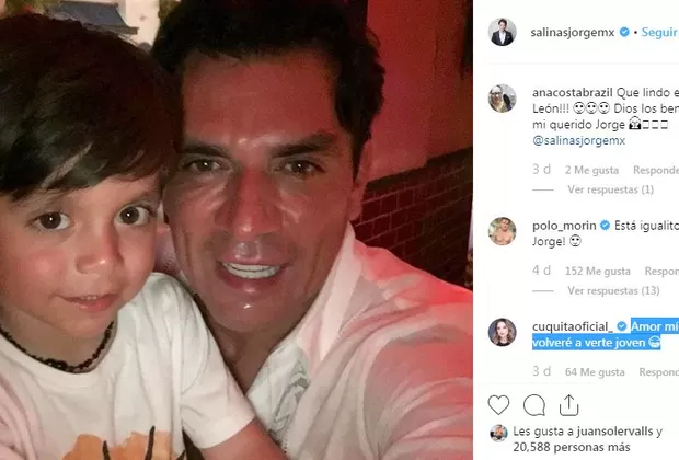Jorge Salinas publica foto con su hijo menor y esto dice Elizabeth Álvarez