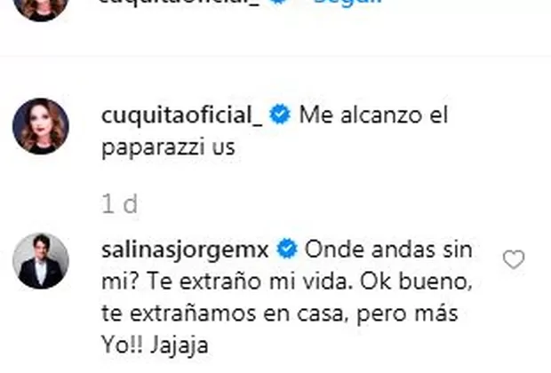 Jorge Salinas sorprende a Elizabeth Álvarez con este comentario en redes sociales