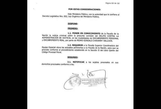 José Pérez solicitó denunciar al fiscal Pedro Chávarry por presunto encubrimiento