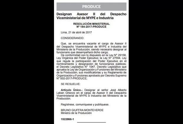 José Labán: criticado exasesor presidencial trabaja ahora en Produce