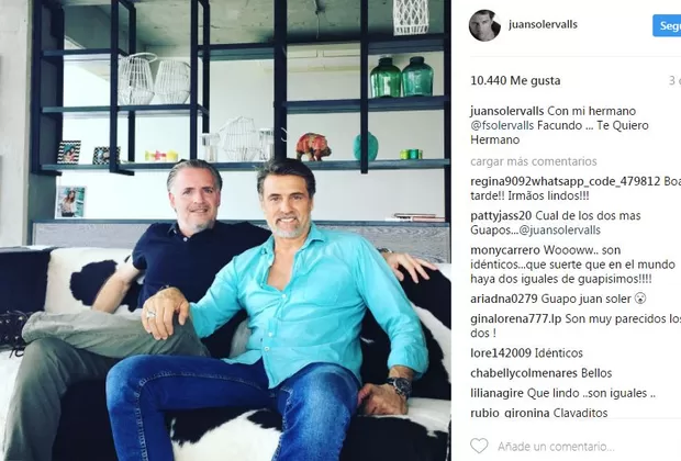 Juan Soler presentó en redes sociales a su hermano Facundo