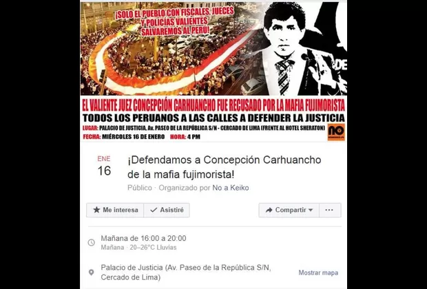 Juez Concepción Carhuancho: realizaron marcha para respaldar al magistrado 