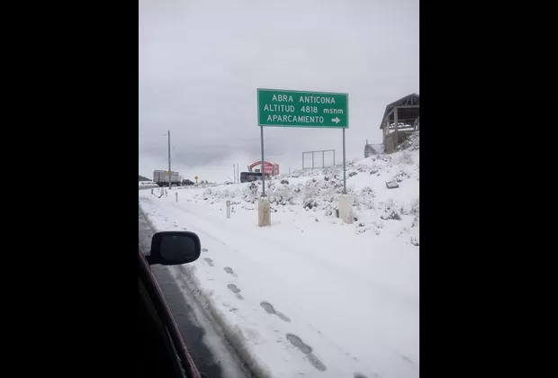 Junín: Carretera Central luce cubierta de gran cantidad de nieve