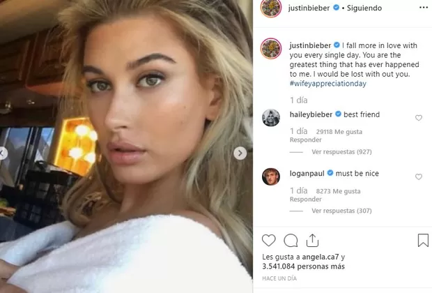 Justin Bieber a Hailey Baldwin: “Eres lo mejor que me ha pasado”