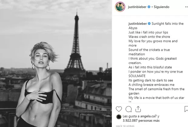 Justin Bieber poema Hailey Baldwin