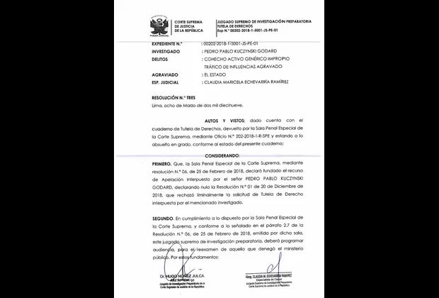 Juzgado verá este viernes 15 el pedido de PPK sobre indulto otorgado a Fujimori
