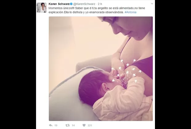Karen Schwarz y la pequeña Antonia compartieron este inolvidable momento 