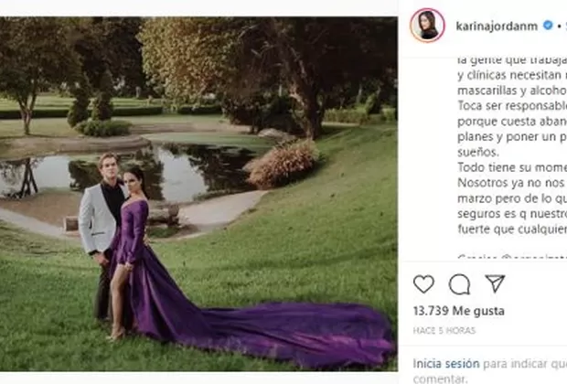 Karina Jordan y Diego Seyfarth posponen su boda debido a coronavirus