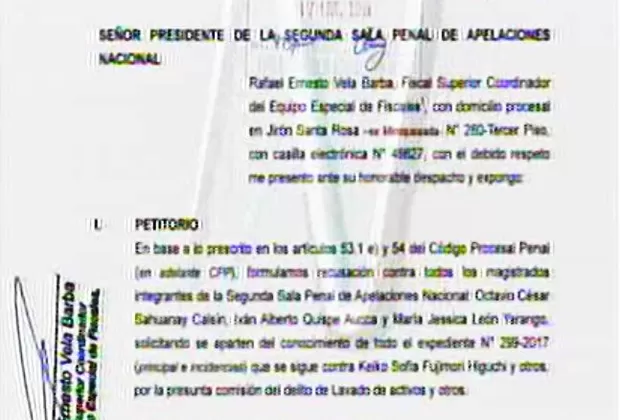 Vela presentó recurso de nulidad a decisión de sala que apartó a Concepción